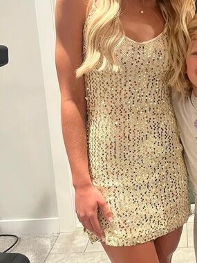 Hello Molly Gold Sequin Mini Dress